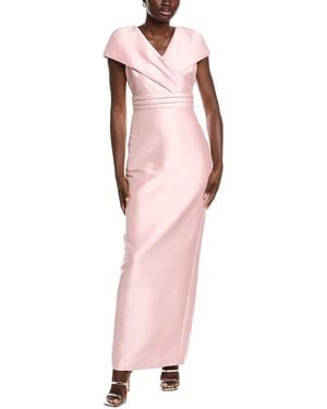 Badgley Mischka Wrap Shoulder Gown - Pink