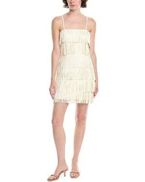 Endless Rose Suede Fringe Spaghetti Dress - Natural