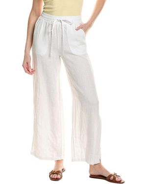 Bella Dahl Side Slit Wide Leg Linen Pant - White