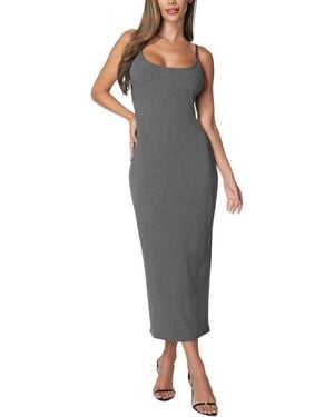 Bebe Rib Tank Maxi Dress - Grey