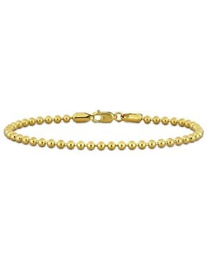 Italian Gold 14K Ball Bead Bracelet - White