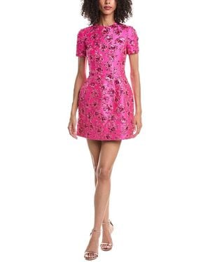 Valentino Ricamato Silk-Blend Mini Dress - Pink