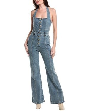 Alice + Olivia Alice + Olivia Pennie Denim Bustier Jumpsuit - Blue