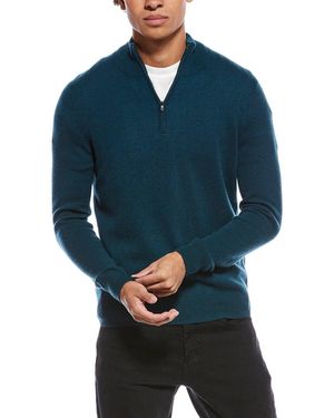 Phenix Cashmere 1/4-Zip Mock Jumper - Blue