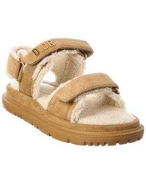 Dior Act Suede & Shearling Sandal - Metallic