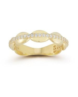 Chloe and Madison 14k Over Silver Cz Bubble Ring - White