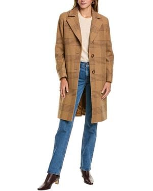 Cinzia Rocca Long Wool-Blend Trench Coat - Blue