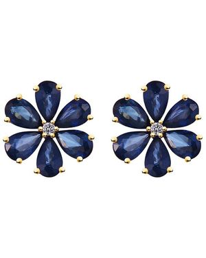 Kai Fine Jewelry 14K 3.43 Ct. Tw. Diamond & Sapphire Stud Earrings - Blue