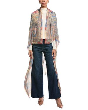 Etro Logo Silk-Blend Shawl - Blue