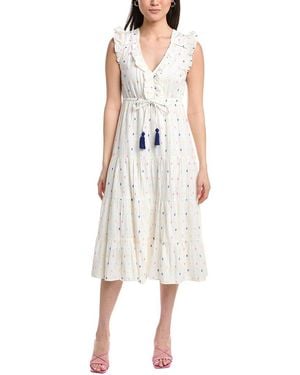 MER ST BARTH Giselle Midi Dress - White