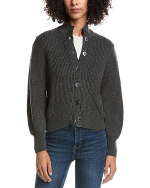 Forte Button Wool & Cashmere-Blend Cardigan - Grey