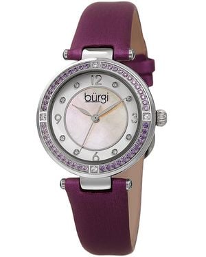 Burgi Burgi Satin Over Leather Watch - Purple