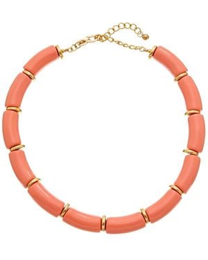 Kenneth Jay Lane Plated Beaded Necklace - Red