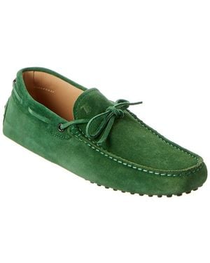 Tod's Tods Gommini Suede Driver - Green
