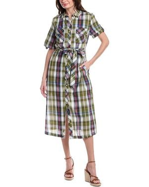 Tommy Bahama Maui Madras Midi Shirtdress - White