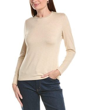 Lafayette 148 New York Long Sleeve Crewneck T-Shirt - Blue
