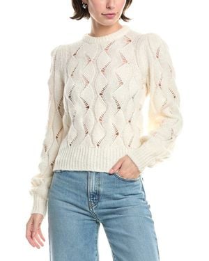 Rebecca Taylor Alpaca Chainette Wool & Alpaca-Blend Sweater - White