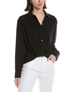 Hudson Jeans Knotted Button-Down Shirt - Black
