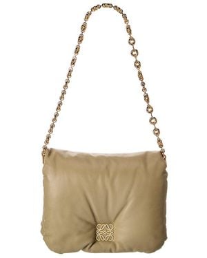 Loewe Goya Puffer Leather Shoulder Bag - Natural