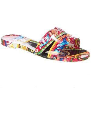 Dolce & Gabbana Carretto-Print Rubber Slide - White