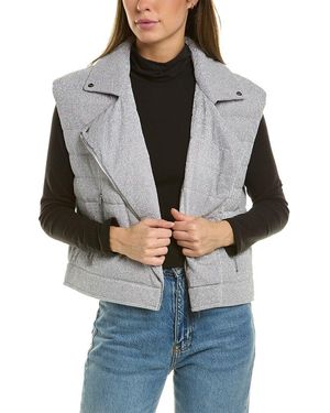 Herno Metallic Cropped Vest - Grey