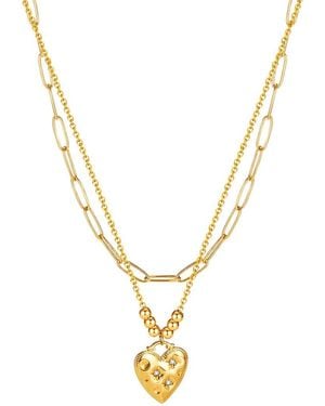 jean claude Cz Pendant Necklace - Metallic