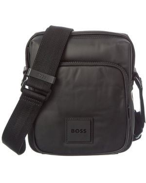 BOSS Oryo Ns Zip Canvas Crossbody - Black