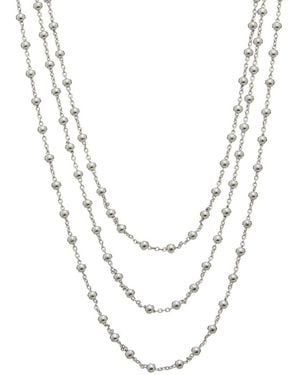 Italian Gold Over Silver 18K Plated Multi Strand Necklace - Metallic