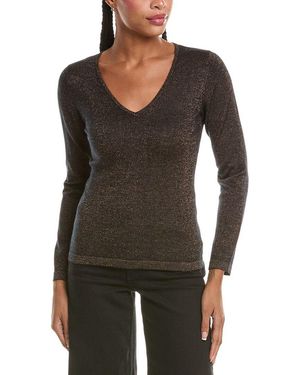 N.Peal Cashmere Imogen V-Neck Cashmere-Blend Jumper - Grey