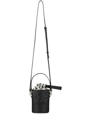 Marimekko Imprint Nano Unikko Leather Bucket Bag - White