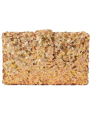 Simitri Hand-Embroidered Sequin Box Clutch - Metallic