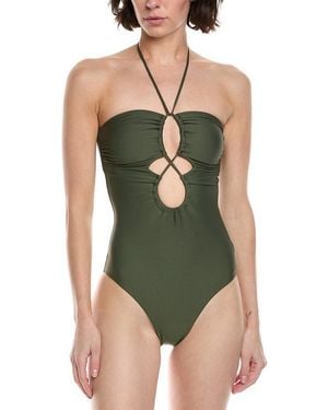 Monte and Lou Keyhole Bandeau One-Piece - Green