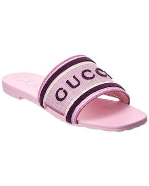 Gucci Luna Leather Flat Sandal - Pink