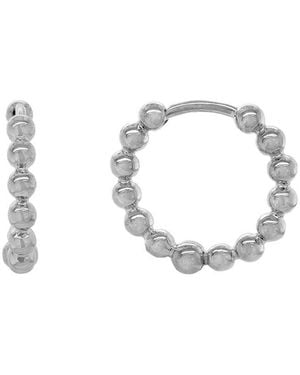 Italian Silver Huggie Earrings - Metallic