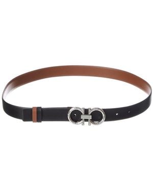 Ferragamo Gancini Reversible Leather Belt - Brown