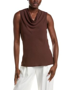 Anne Klein Solid Blouse - Brown