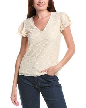 Vince Camuto Lace Flutter Sleeve Blouse - Blue