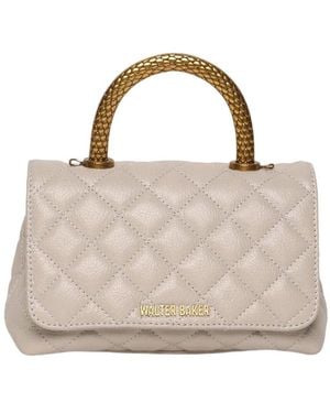 Walter Baker Leila Snake Mini Leather Top Handle - Metallic