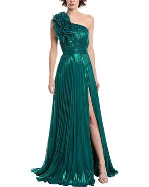 Jovani Pleated One-Shoulder Gown - Green