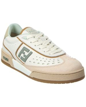 Fendi Match Leather Trainers - White