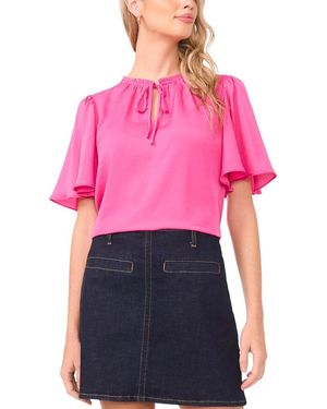 Vince Camuto Tie Neck Princess Sleeve Blouse - Pink