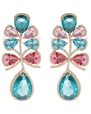 Eye Candy LA Cz Elena Drop Earrings - Blue