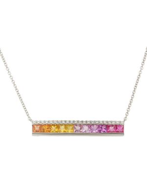 Diana M. Jewels Fine Jewellery 14K 1.22 Ct. Tw. Diamond & Sapphire Necklace - Multicolour