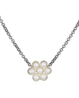 Belpearl Silver 4-5mm Pearl Necklace - Metallic