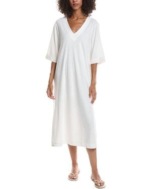 Barefoot Dreams Cozyterry Double V-Neck Caftan - White