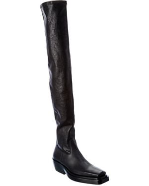 Bottega Veneta The Lean Leather Over-The-Knee Boot - Black
