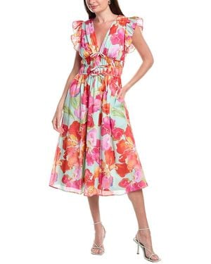 Hutch Olympia Midi Dress - Red