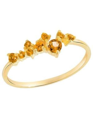 TIRAMISU 14K Over 0.34 Ct. Tw. Madeira Citrine Solitaire Ring - Metallic