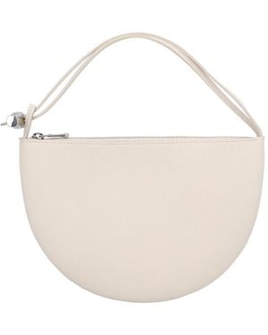 Longchamp Le Roseau Small Leather Clutch - White