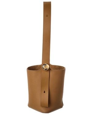 Loewe Pebble Medium Leather Bucket Bag - Brown